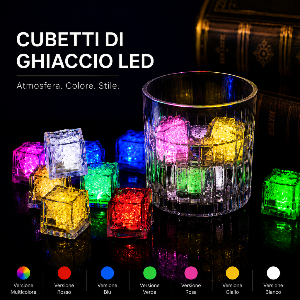 Cubetti LED Riutilizzabili per Feste e Drink