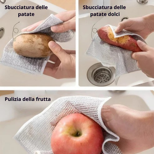 Panno micro-acciaio – Rimuove sporco e grasso senza graffi