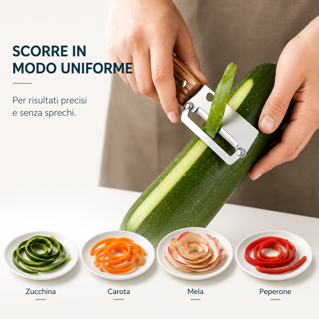Pelapatate in acciaio inox con apribottiglie