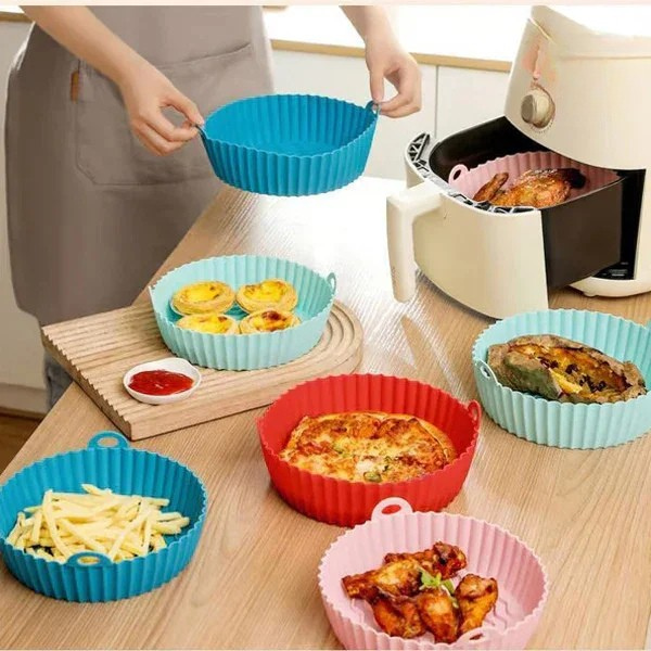 Contenitore in silicone riutilizzabile per friggitrice ad aria – Adatto anche a forno, microonde e frigorifero