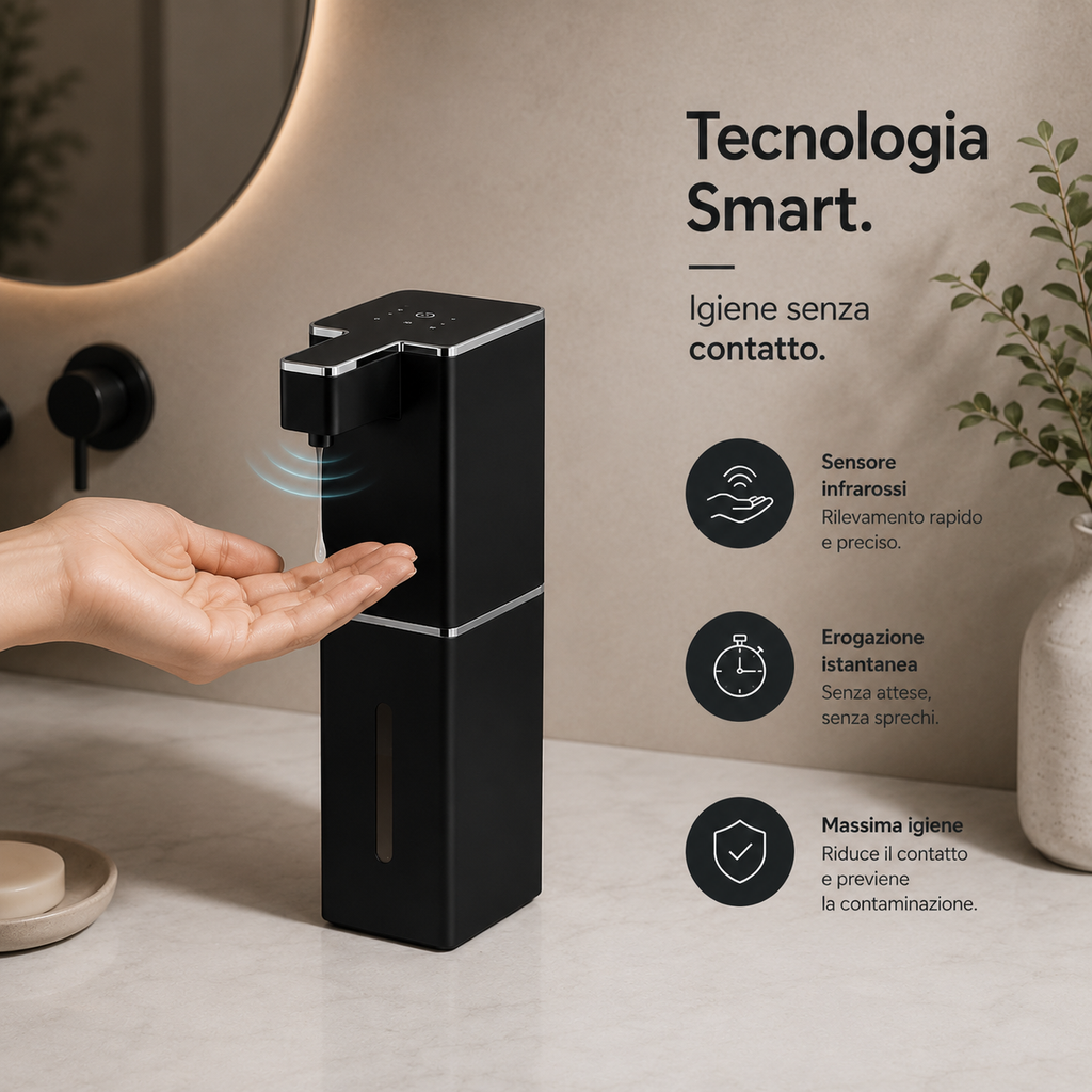 Dispenser Sapone Automatico Touchless con Sensore IR