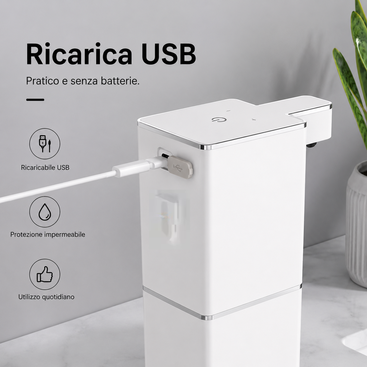 Dispenser Sapone Automatico Touchless con Sensore IR