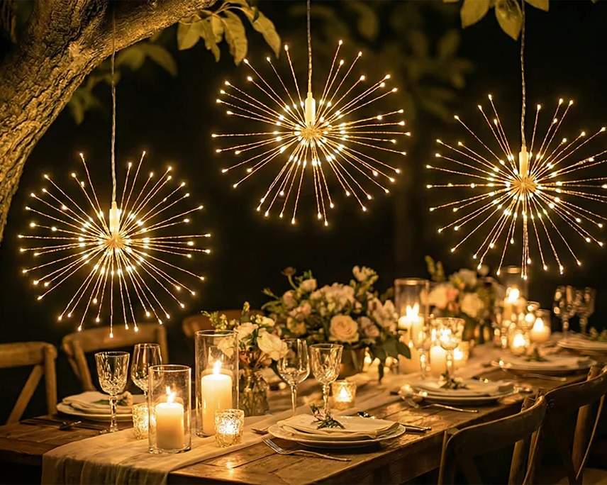 Luci solari decorative effetto raggiera LED