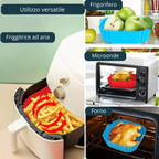 Contenitore in silicone riutilizzabile per friggitrice ad aria – Adatto anche a forno, microonde e frigorifero