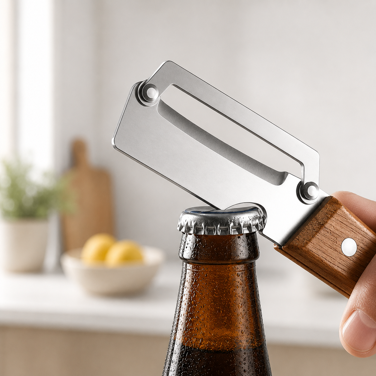 Pelapatate in acciaio inox con apribottiglie