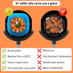 Contenitore in silicone riutilizzabile per friggitrice ad aria – Adatto anche a forno, microonde e frigorifero