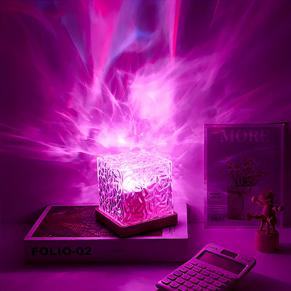 Norcube™ Lampada a Cubo  – Lampada a Cubo con 16 Effetti di Aurora Boreale