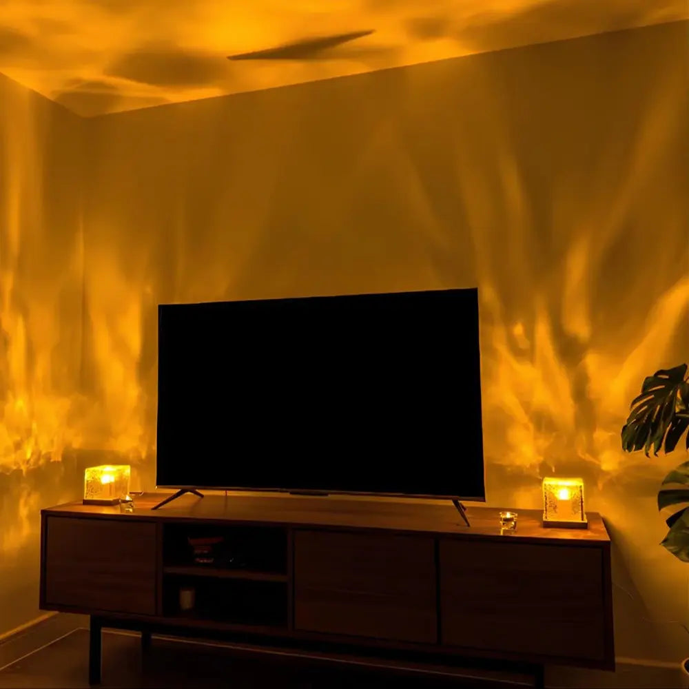 Norcube™ Lampada a Cubo  – Lampada a Cubo con 16 Effetti di Aurora Boreale
